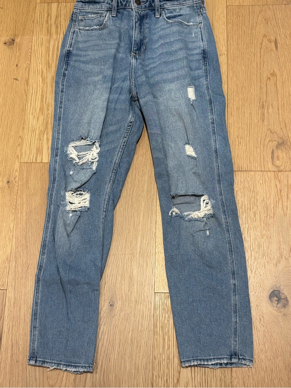 Hollister Light Blue Distressed Boyfriend Jeans